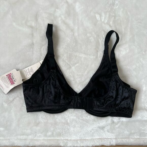Vintage Vanity Fair Bra 36c black floral cute supportive comfortable comfy - Picture 3 of 3